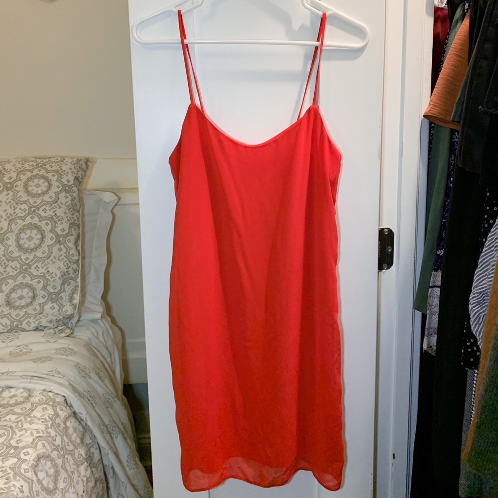 Red Camisole Summer Shift Dress